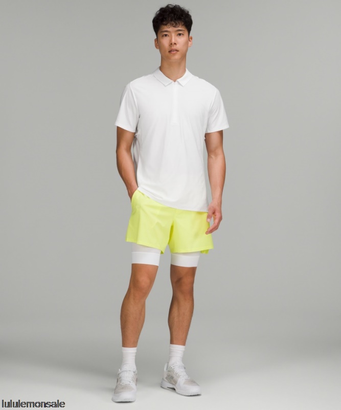 Lululemon Verkauf DELULU755 | Weißes Belüftetes Tennispoloshirt Nur Online